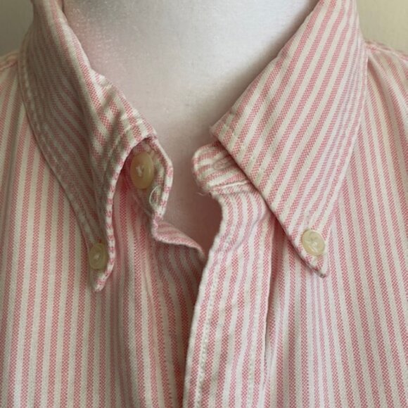 RALPH LAUREN Slim Fit Oxford Shirt Pink White Stripe 12 - Picture 5 of 16